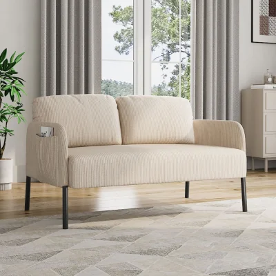 The Range Corduroy Sofa Bed - Beige-White