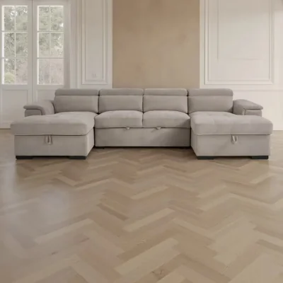 The Range Beige Luxury Alaya U Shape Sofa Bed - Beige