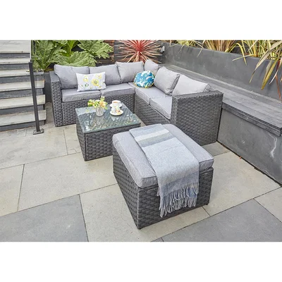 The Range 6 Seater Modular Rattan Sofa Set - grey