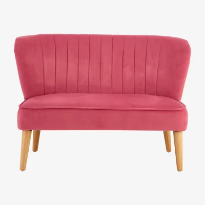 The Range Mia 2 Seat Pink Velvet Kids Sofa - Pink