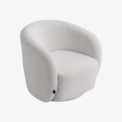 The Range HomeScape Swivel Tub Chair Upholstered Single Sofa - White