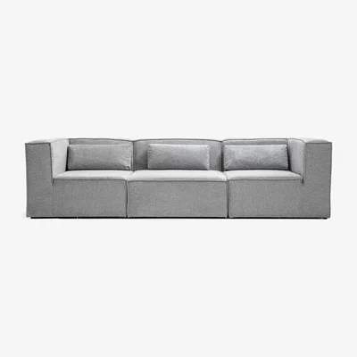 The Range Doris Basket Weave Sofa - Grey
