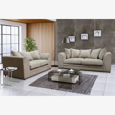 The Range Kaspo 3 and 2 Fabric Sofa Set - Beige / 185cm