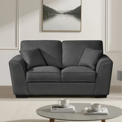 The Range Mellette soft fabric 2 seat sofa - Charcoal Grey