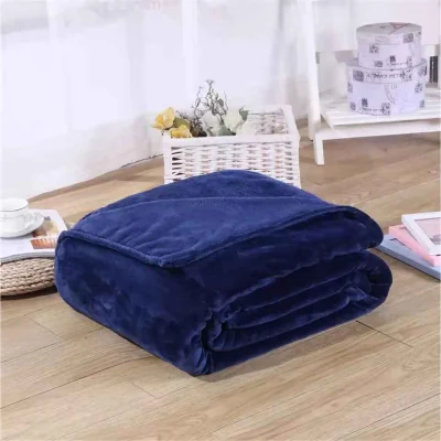 The Range Soft Flannel Fleece Blanket for Bed or Sofa - dark blue