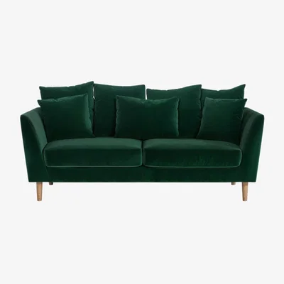 The Range Avery 3 Seater Scatter Back Sofa - Bottle Green - Green