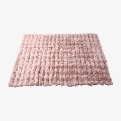 The Range 70cm Thick Faux Rabbit Fur Knitted Sofa Cover - Pink