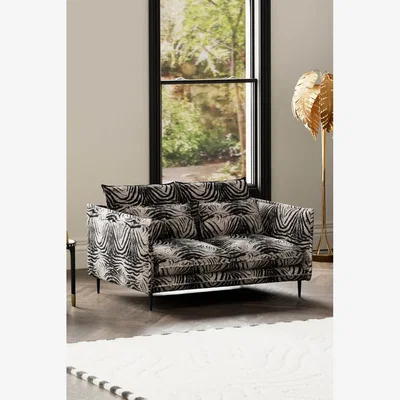 Rockett St George The Lola 2 Seater Sofa in Zebra Print Velvet