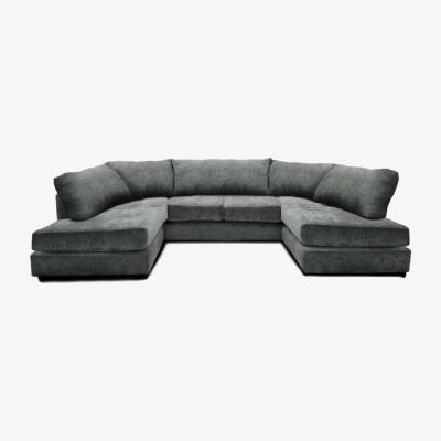 The Range CAMBRIDGE U Shape Soft Chenille Full Back Sofa - Grey