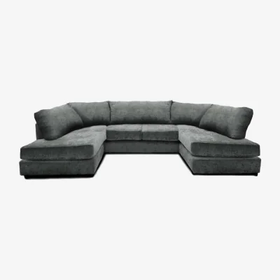 The Range CAMBRIDGE U Shape Soft Chenille Full Back Sofa - Grey