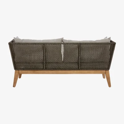 The Range Opus 3 Seat Rope Woven Sofa with Grey Cushions - Grey