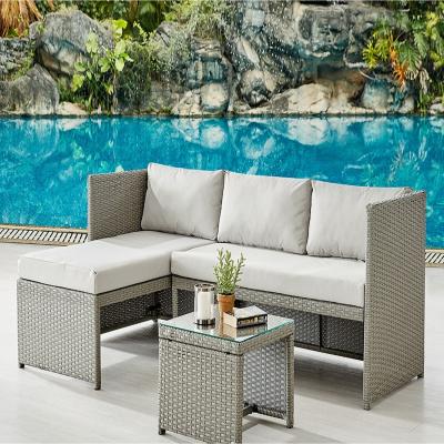 The Range Antonio 3PC Rattan Sofa Set - Grey