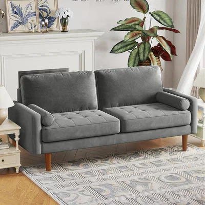 The Range 3 Seater Comfy Sofa Couch with Spring Cushion - Grey