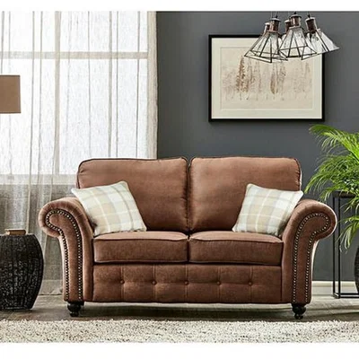 The Range Oakley Tan Suede Sofa Set - Tan / 2