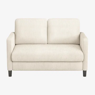 The Range Mini 2 Seater Corduroy Sofa - White