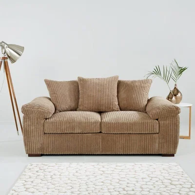 The Range Atrani Jumbo Cord Fabric Sofa - Coffee / 60kg / 162cm / 90cm
