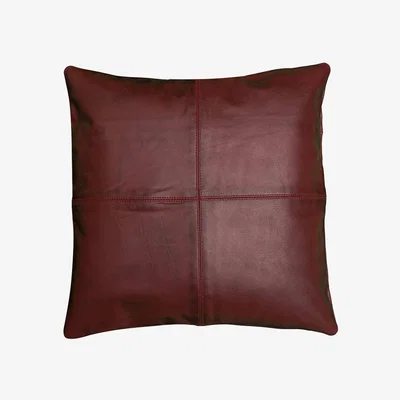 The Range Check Leather Sofa Cushion Covers  - Red