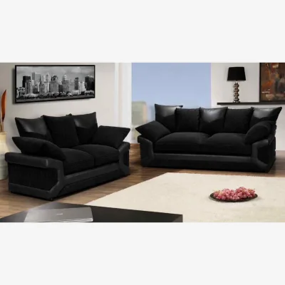 The Range DINO 3 Seater and 2 Seater Sofa - Black-Black
