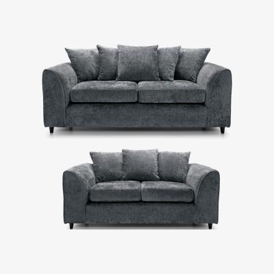 The Range Dylan Chenille Fabric Sofa Set - Grey