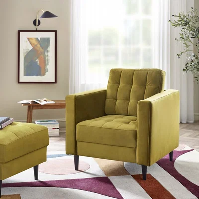 The Range Juno Sofa - 2 seat or 3 Seat Velvet Sofa - Mustard / WoodVelvet / 1