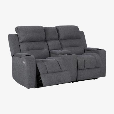 The Range Lawson 2 Seater Electric Reclining Sofa in Dark Grey Fabric - Dark Grey