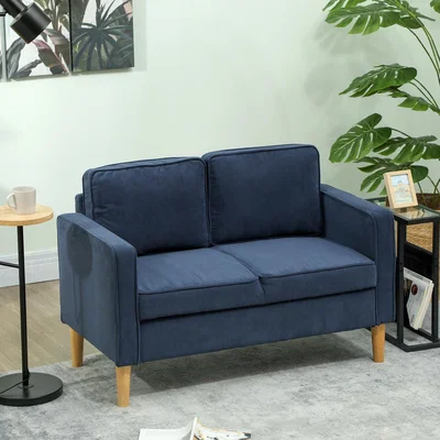 The Range HOMCOM Compact 2 Seater Sofa with Under Seat Storage - Blue