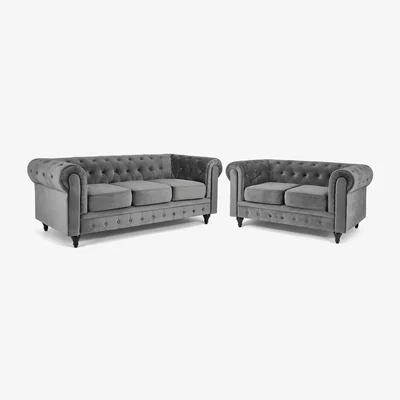 The Range Chesterfield 2 and 3 Seater Sofa Suite