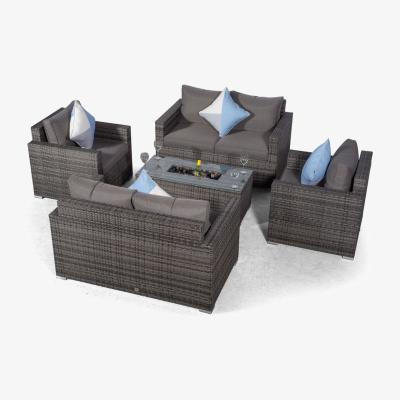 The Range Giardino Sydney 6 Seater Rattan Sofa Set with Drinks Cooler Coffee Table - Grey