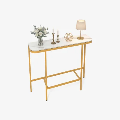 The Range Entryway Table Modern Hallway Sofa Console Table with Faux Marble Top