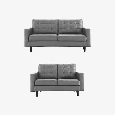 The Range Empress Faux Leather Sofa Set - Grey