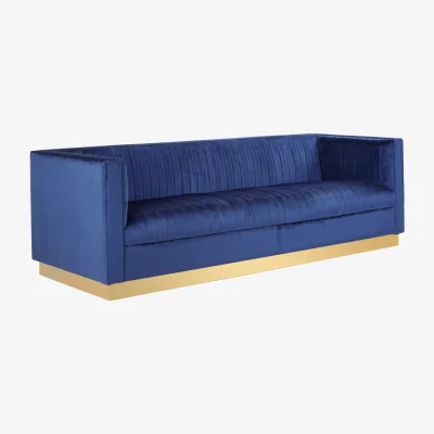 The Range Opal 3 Seat Deep Blue Sofa - Blue