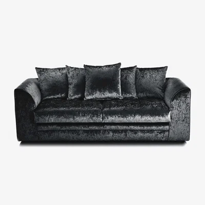 The Range Swift Crushed Velvet 3 Seater Sofa - Black