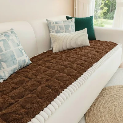 The Range Lifeideas Brown Non-Slip Sofa Cover - Brown&White / 70*240cm