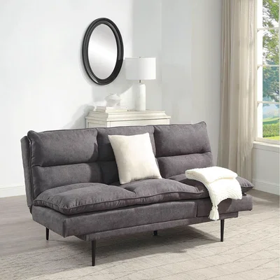 The Range Sennen Upholstered 3 Seater Clic Clac Cushioned Sofa Bed - Charcoal Grey