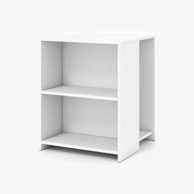 The Range 3 Tier Square Sofa End Table with Open Shelves - White