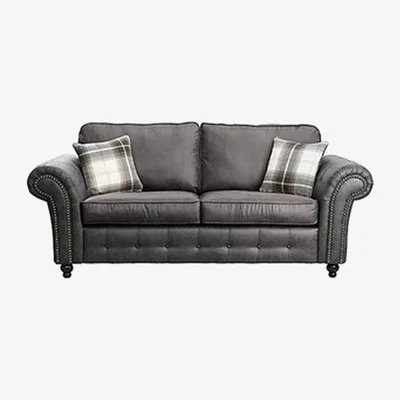 The Range Charlie Suede fabric 3 Seater Sofa - Black