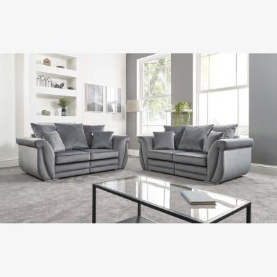The Range Set of 2 Hampton 2 Seater Sofas - Grey