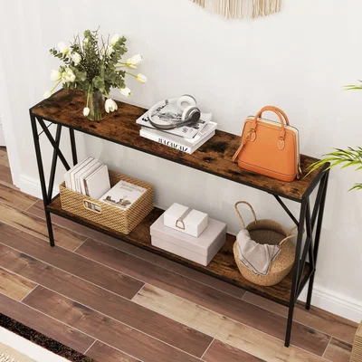 The Range Industrial 2-Tier Narrow Sofa Table