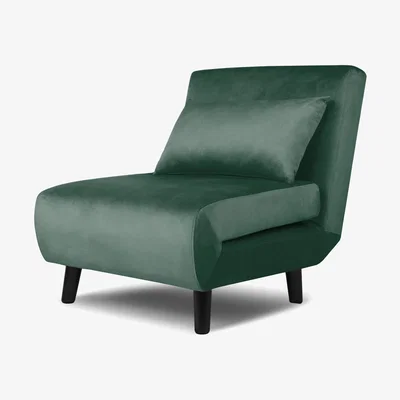 The Range Aurora Single Sofa Bed in Velvet - Green