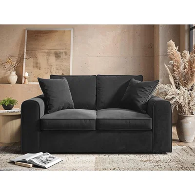 The Range Ainsley 2 Seater Sofa Charcoal Velvet - Grey