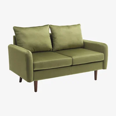 The Range 2-Seat Velvet Upholstered Sofa - Green
