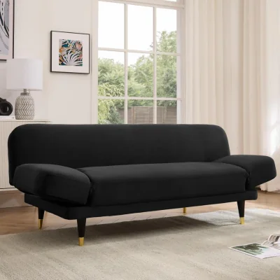 The Range Silas Sofa Bed With Adjustable Armrests - Black Velvet