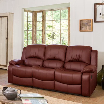 The Range Glendale 3 Seat Reclining Sofa - Burgundy