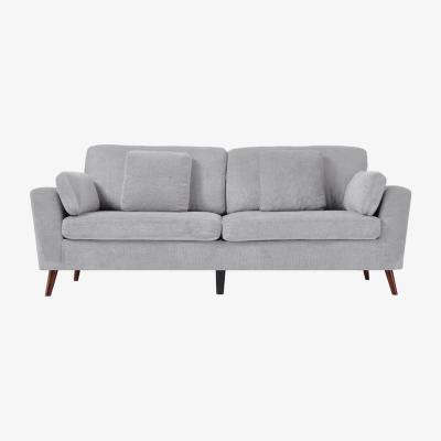 The Range Two-Seater Chenille Upholstered Sofa with Cushions - Grey