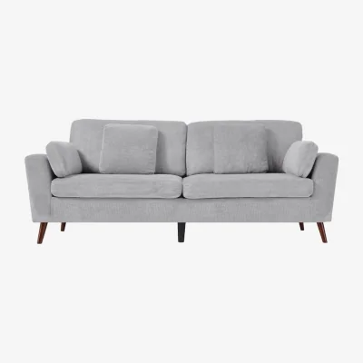 The Range Two-Seater Chenille Upholstered Sofa with Cushions - Grey