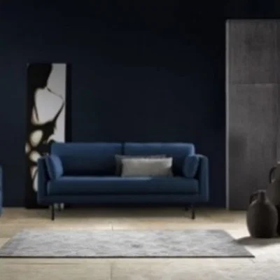 The Range Evelyn Living Room Velvet Fabric Sofa - Taupe / 2
