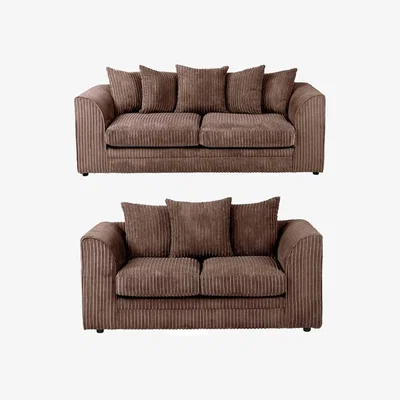 The Range BYRON Cord Sofa Set 3 Plus 2 CHOCLATE - CHOCLATE / 5