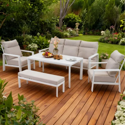 The Range Marseille High Back Sofa Set - Beige