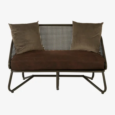 The Range New Foundry 2 Seat Sofa With Curved Legs - Brown