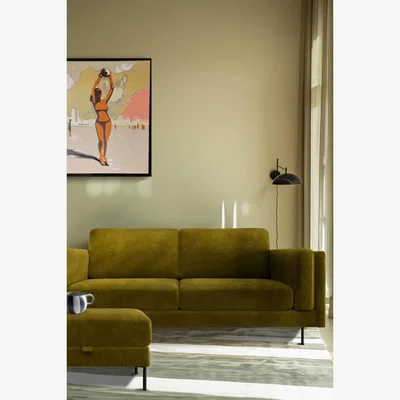 Rockett St George The Grace Large Sofa In Luxe Kneedlecord Velvet Vintage Green